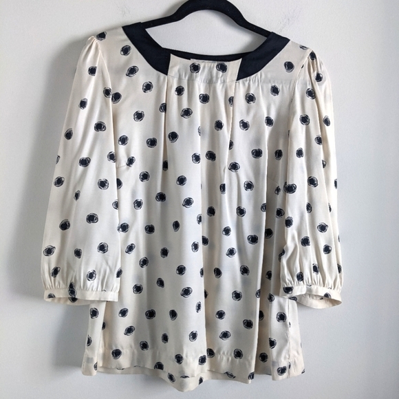 Boden Tops - Boden Pleat Polka dot Cream Blouse 10